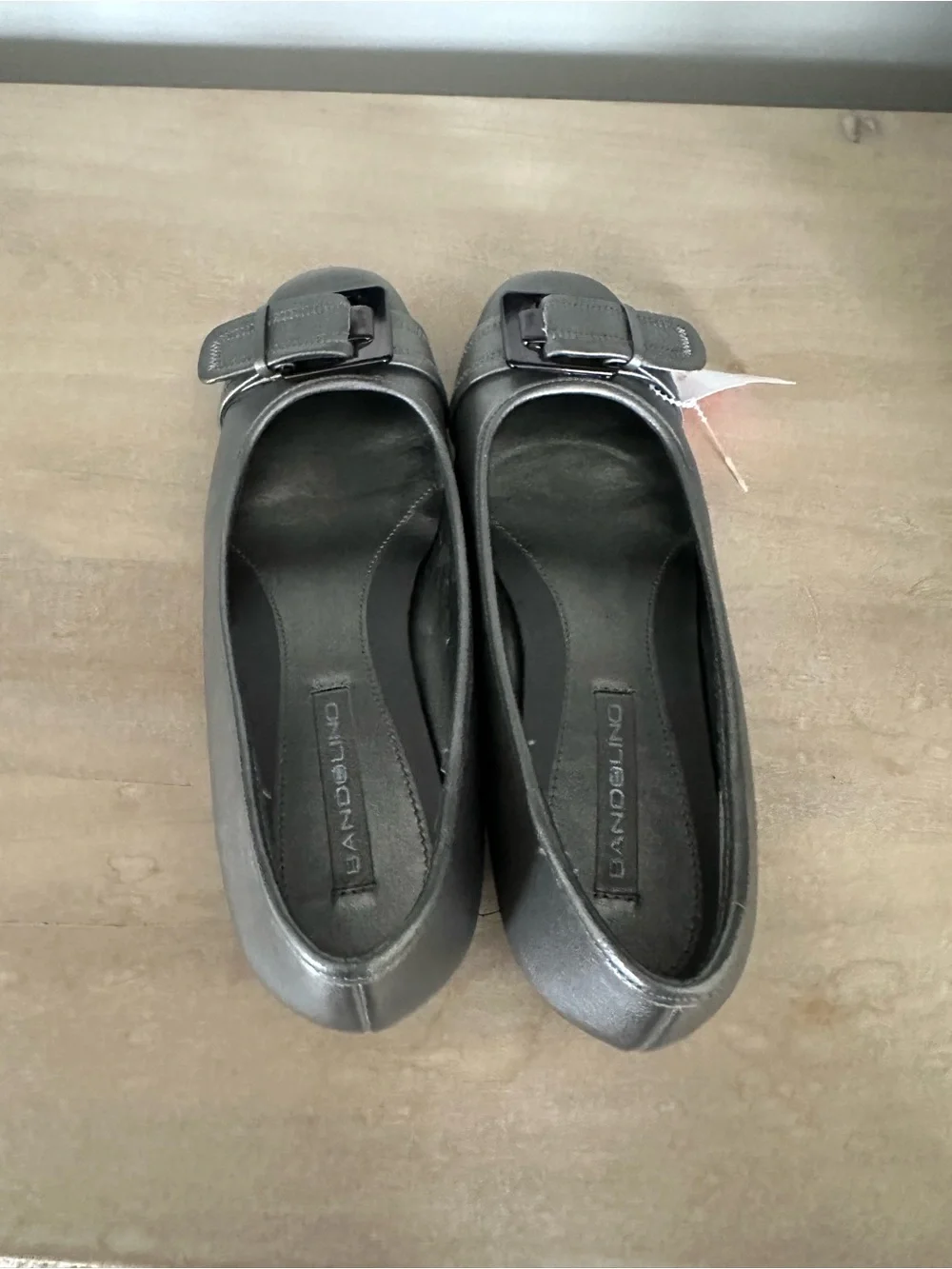 Bandolino Metallic Silver Buckle Slip-On Flats